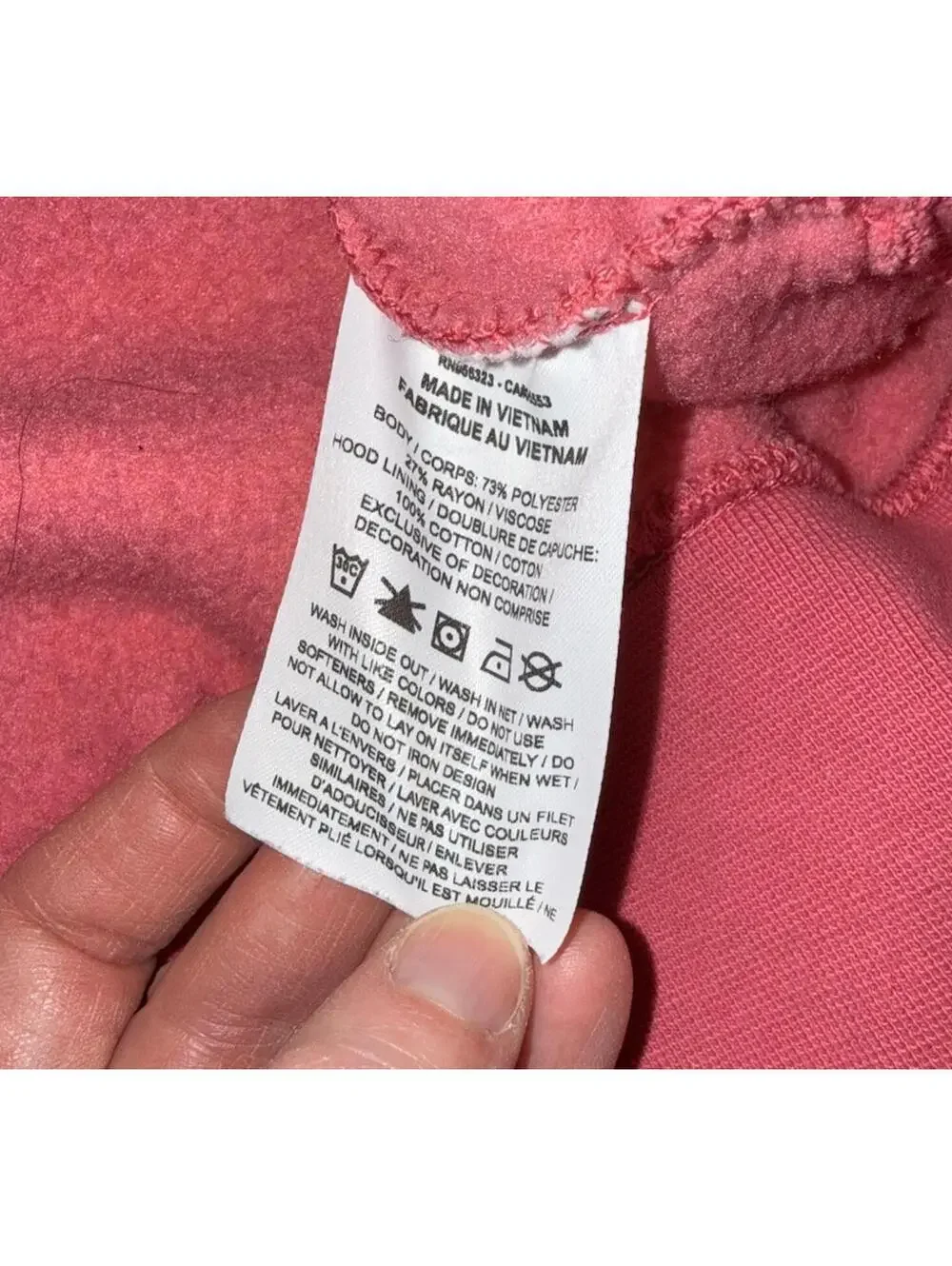 Nike Essentials womens Plush Fleece Hoodie sz M Center logo Pink Sweatshirt